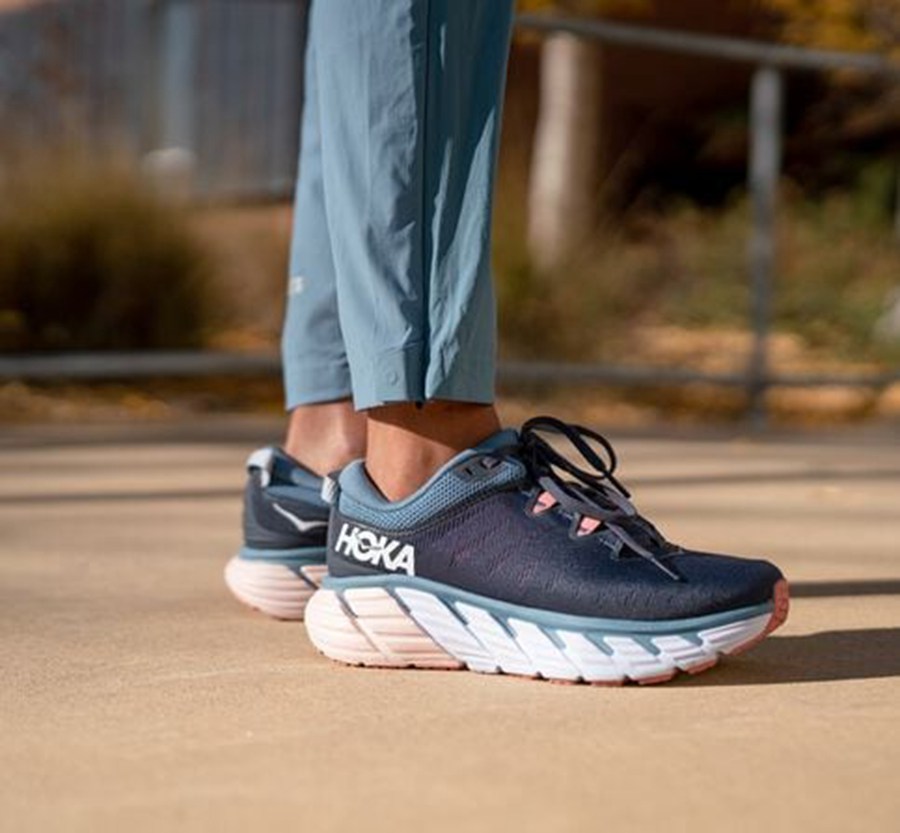 Hoka One One Running Shoes Womens Navy - Gaviota 3 - 68794FELS